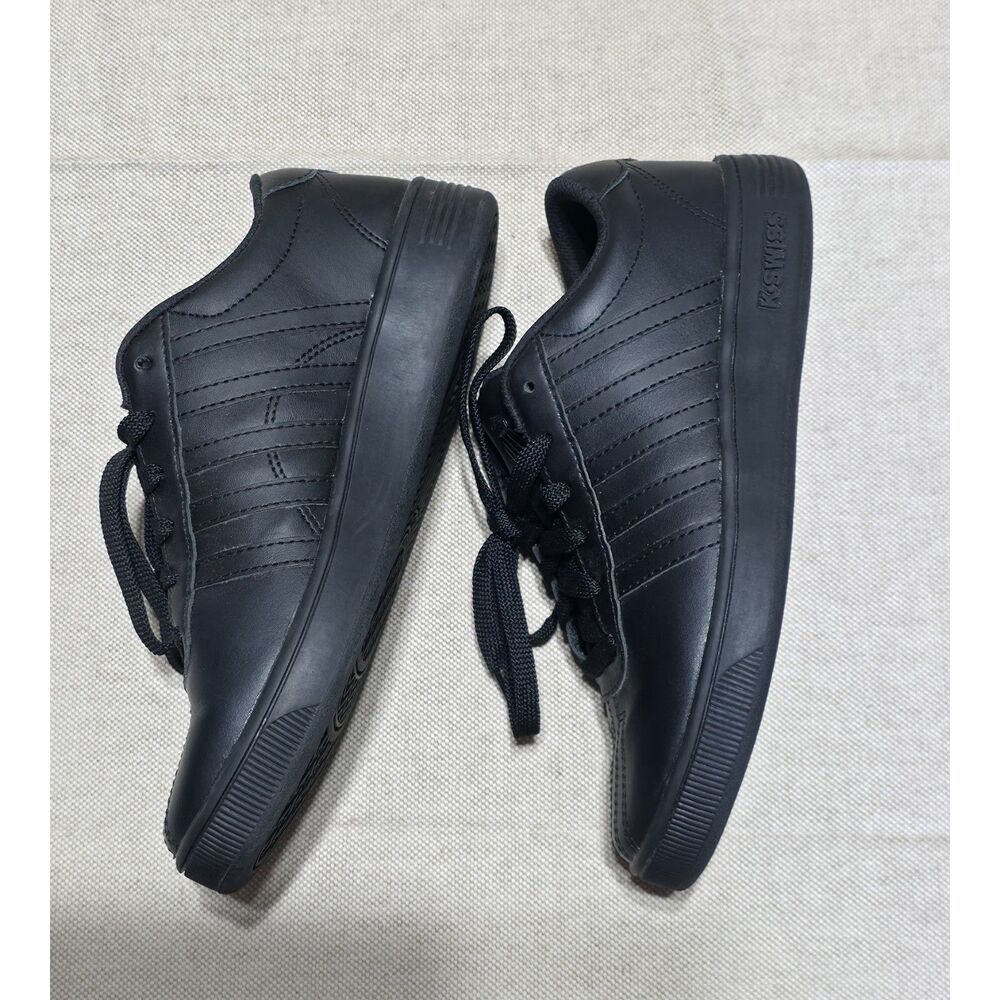 K-Swiss Kid's Classic Pro Leather Sneaker Black/Black Size 5.5 NWOB